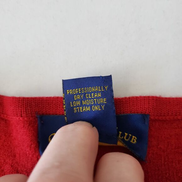 Vintage Red Wool Embellished Christmas Vest Charter Club Sz M Grandmacore Winter - Picture 6 of 6